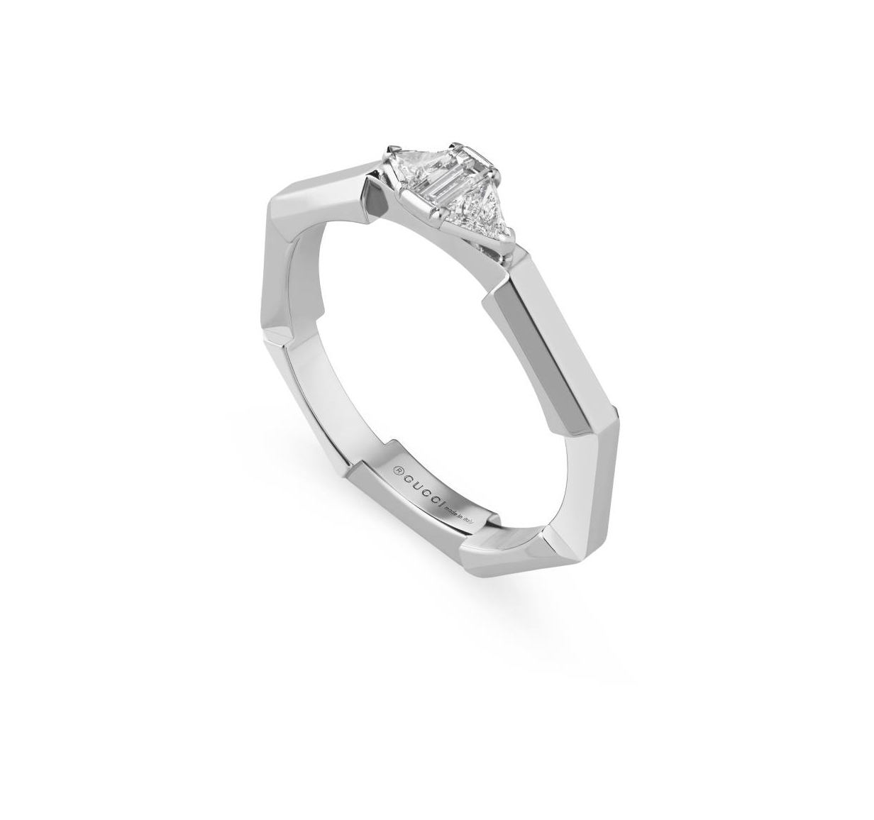 Gucci "Link to Love" 18kt White Gold Diamond Ring (6.75)