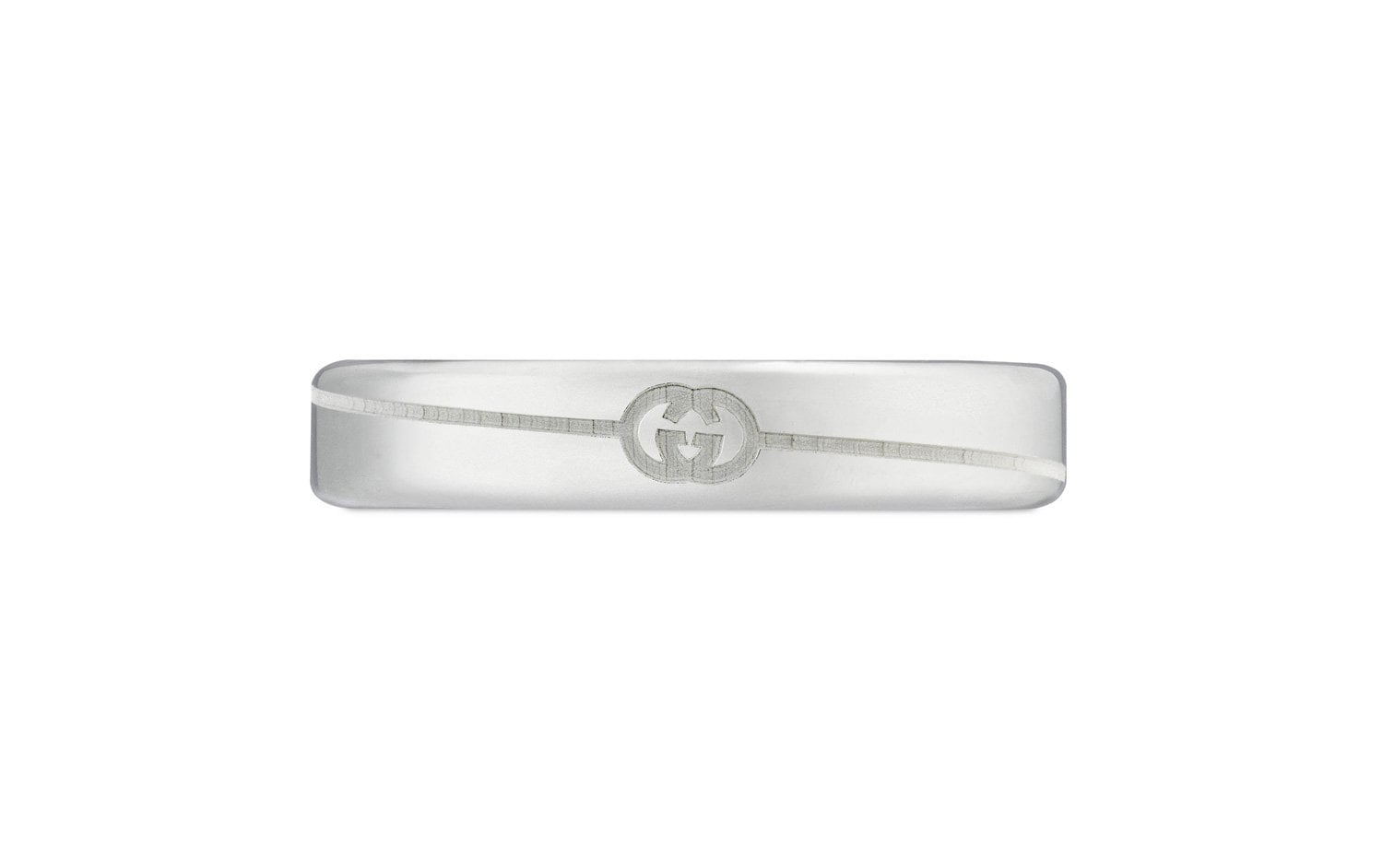 Gucci "Interlocking G" Diagonal Sterling Silver Thin Ring (6)