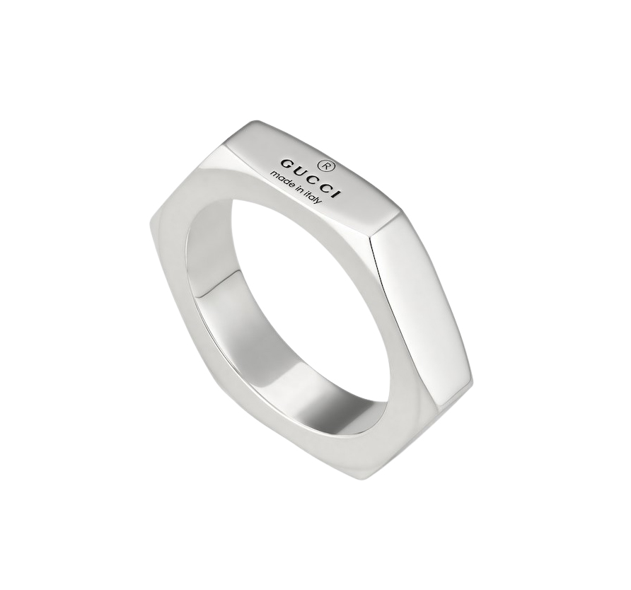 Trademark Hexagon Sterling Silver Ring (7.25)