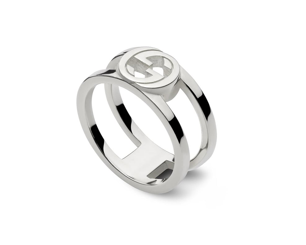 Gucci "Interlocking G" Sterling Silver Open Band (6.75)