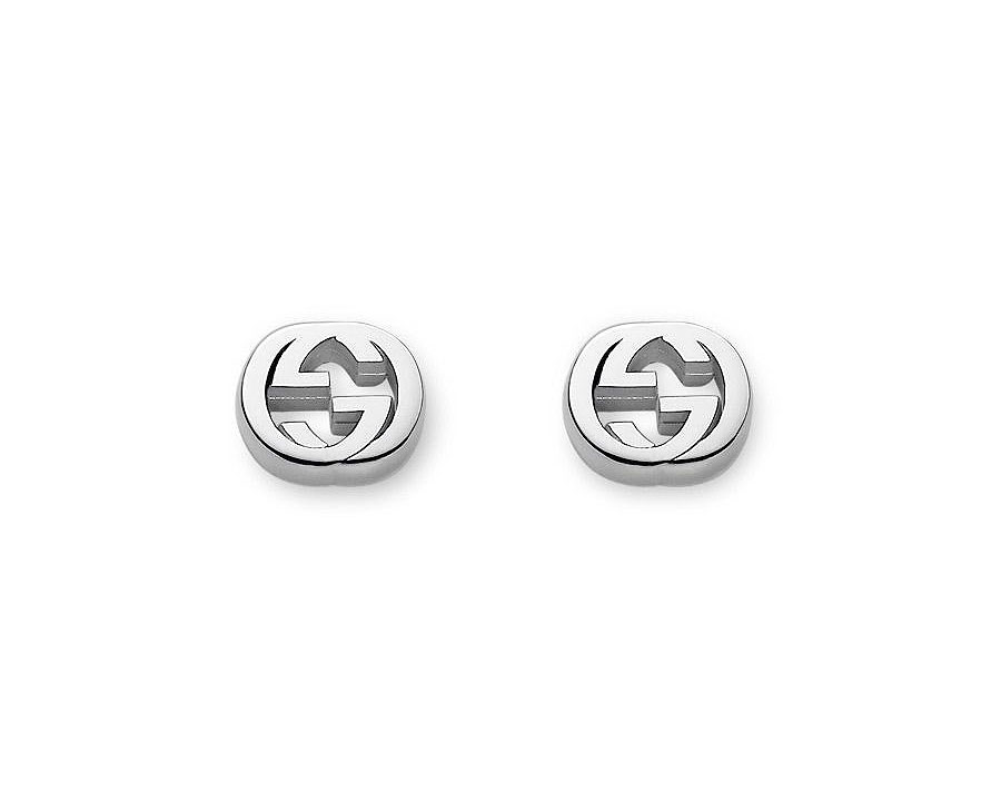 Gucci "Interlocking G" Sterling Silver Stud Women's Earrings