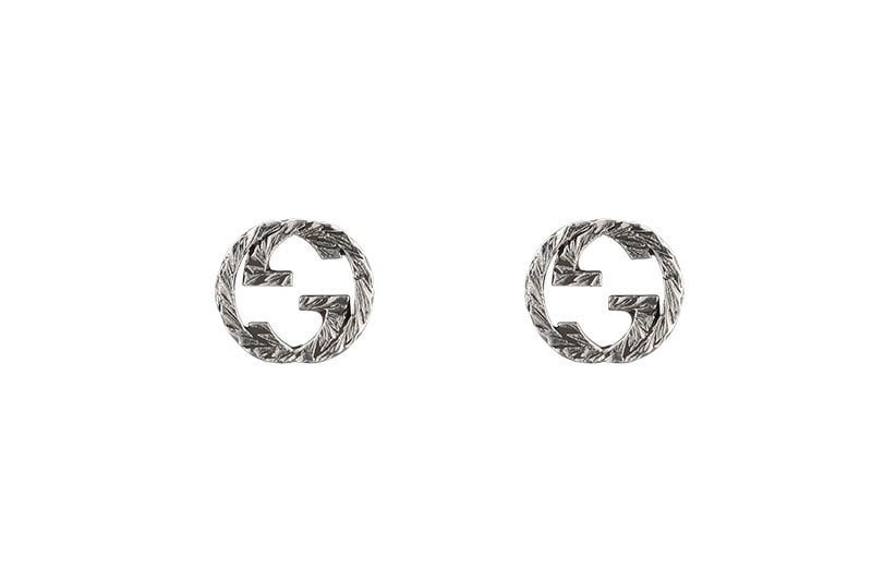 Gucci "Interlocking G" Aureco Sterling Silver Stud Earrings