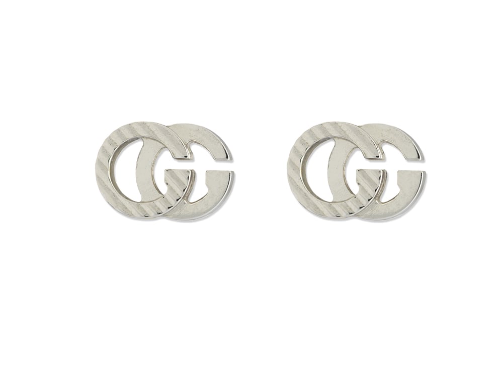 Gucci "Running G" 18kt White Gold Women's Stud Earrings