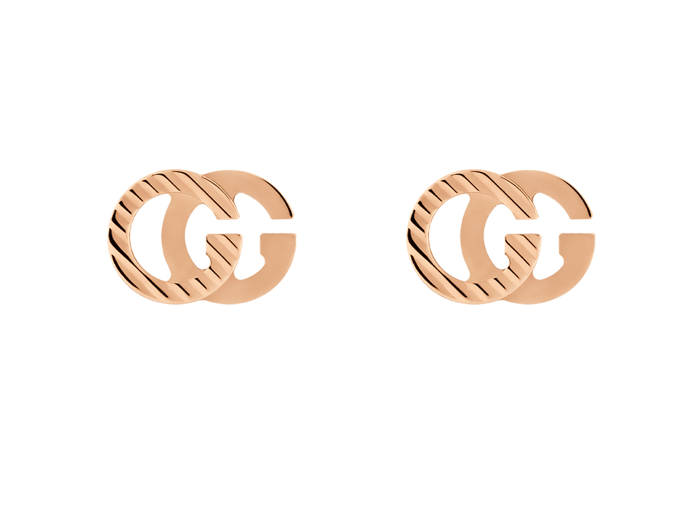 Gucci "Running G" 18kt Rose Gold Women's Stud Earrings