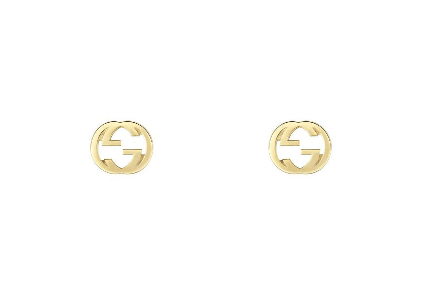"Interlocking G" 18k Yellow Gold Stud Earrings