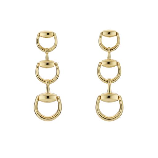 Gucci "Horsebit" 18kt Yellow Gold Drop Earrings