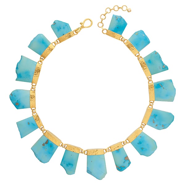 Gurhan Glint gold turquoise all around short necklace in 24k gold