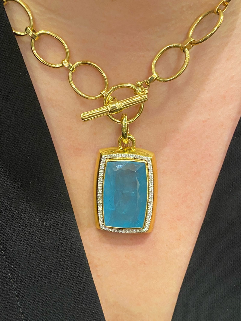 March Aquamarine Birthstone Modeled by Heather