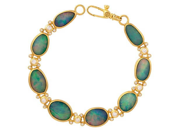 Gurhan Elements opal all around single-strand bracelet in 24k gold with Ethiopian opals